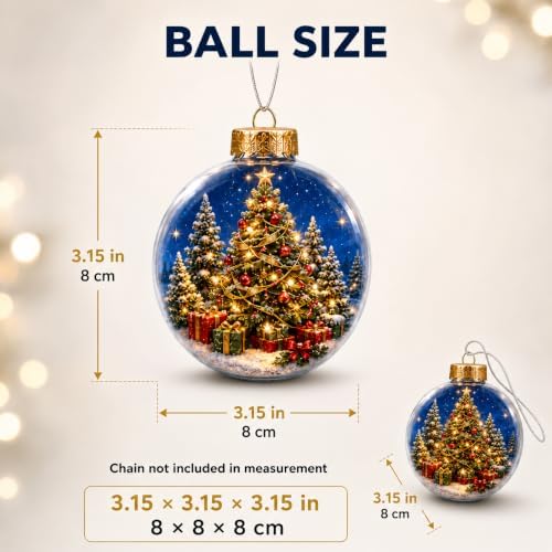 Glowing Christmas Story Ornaments, 6 Pack Light-Up Mini Scenes for Tree