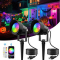Spot Lights Outdoor, Smart RGBW LED Color Changing Landscape Lights with APP and Remote Control, Music Mode, DIY Scenes, Timing, IP65 Waterproof Spotlights Plug in for Yard Garden, 2 Pack