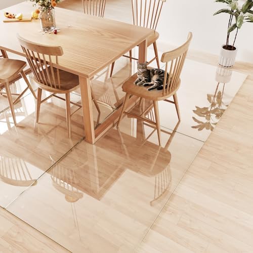 Tempered Glass Chair Mat for Carpet 60"x40", Floor Protector