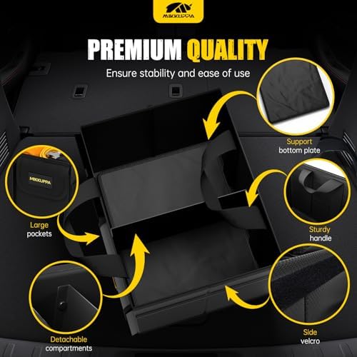 MIKKUPPA Trunk Organizer with Lid - 35L Collapsible Car Organizer, 2 Pcs