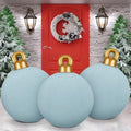 Jetec 3 Pcs 32 Inch Giant Velvet Christmas Inflatable Balls, Gray Blue