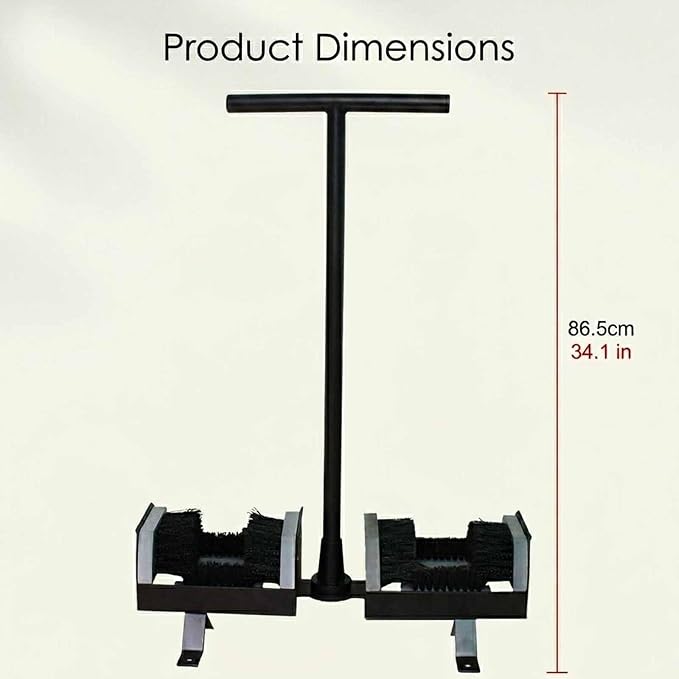Boots Mud Cleaner Tool, Golf Shoe Cleaning Brush Stand with Handle, Heavy-Duty Bristles, Effective Mud Remover, Metal Frame, Nylon Brush, for Course & Home Use