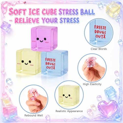 Thenshop 30 Pcs Red Ribbon Week Ice Cube Squeeze Soft Toys Awareness Gifts