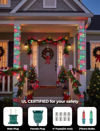 Red and Green Christmas Lights, 20FT 100 Count Incandescent Mini String Lights, Connectable Waterproof Fairy Light Christmas Decorations for Indoor Outdoor Xmas Tree Garland Garden Patio Party Decor