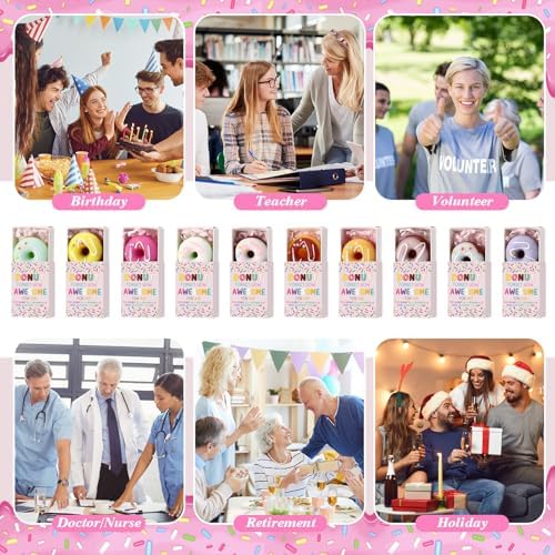 50 Sets Appreciation Gifts Donut Toys with Boxes, Reminder You are Awesome