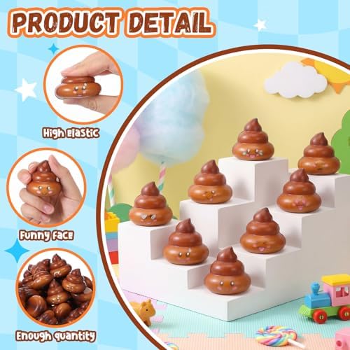 Leyndo 25 Pcs Mini Fake Poop Toys Halloween Party Favors, Brown