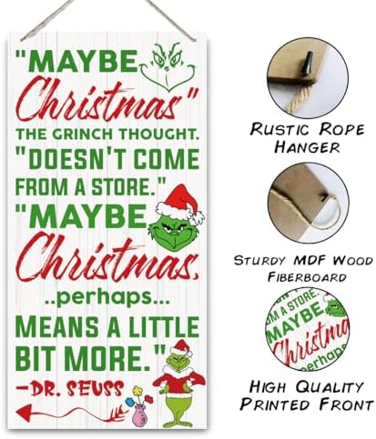 Christmas Decor Sign, Christmas Hanging Wooden Signs, Winter Decorative Wall Signs, Rustic Winter Wood Door Sign, Farmhouse Outdoor Wood Xmas Decor, Xmas Wall Art 6x12 Inches