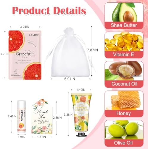 KONEUK 30 Pack Bulk Facial Mask, Bulk Hand Cream and Bulk Lip Balm Sets, Thank You Gifts, Teacher Appreciation Gifts, Wedding Favors and Bridal Shower Favors, Birthday Gifts for Guests