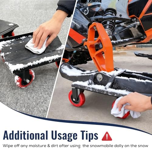 Snowmobile Dolly Heavy Duty with 3 Inch Caster Wheels V-Slide Steel Dollies