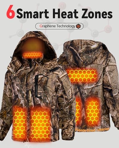 Wulcea Graphene Heated Jacket for Men Fur Lined with Large Capacity Battery Pack