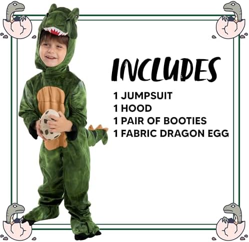Spooktacular Creations Halloween Realistic T.rex Costume Outfit Dinosaur Jumpsuit with Egg