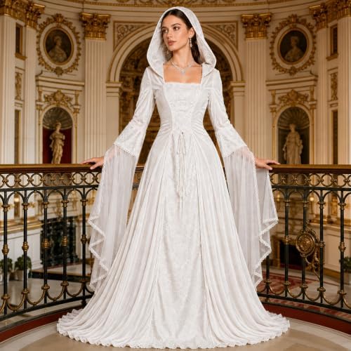 Women Deluxe Witch Dress Renaissance Vampire Halloween Costume
