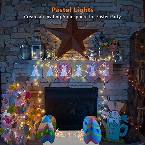 BrizLabs Pastel Easter Lights, 34.8ft 150 Count Multicolor Pastel Lights