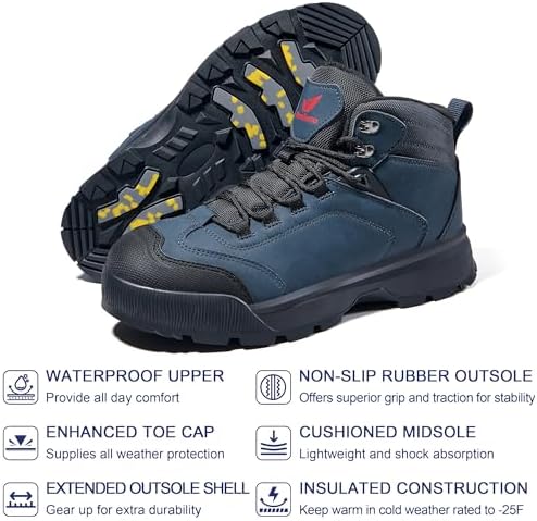 Wondamo Men's Insulated Winter Snow Boots