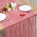 1 Pack Cheesecloth Table Runner 10Ft Christmas Gauze Boho Table Runners for Wedding Decor Bridal Shower Decorations Baby Shower Party(35" x 120")