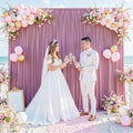 Dusty Pink Backdrop Curtain for Parties Wedding Wrinkle Free Pink Photo Curtains Backdrop Drapes Fabric Decoration for Birthday Party Baby Shower 5ft x 7ft,2 Panels