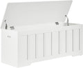 VANKILEY 47.2" Storage Chest Extra Large,Storage Trunk with 2 Safety Hinges,Wooden Storage Bench,Shoe Bench,47.2x15.7x19.1 Inch,Easy Assembly,Storage Bench for Bedroom,Living Room,entryway(White