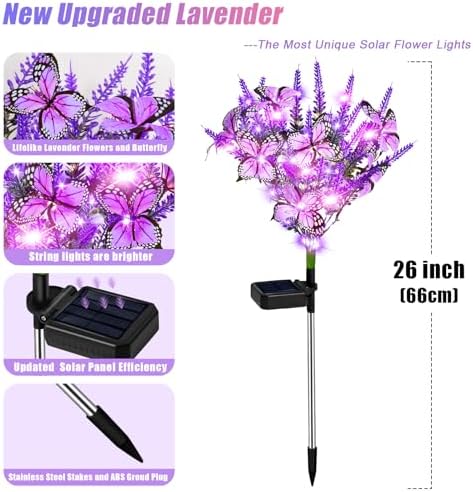 NBQQ Solar Christmas Tree Lights 4 Pack Purple Christmas Decor