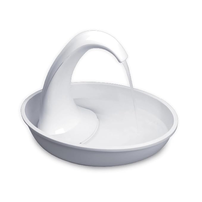 Pioneer Pet Swan Pet Drinking Fountain for Cats and Dogs - 80oz Capacity, Great for Multiple Pets – Great for Pets Who Love the Faucet - Bubbler and Bowl Dispenser Design Keeps Water Moving