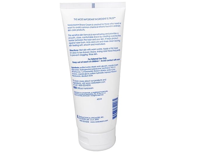 Vanicream Shave Cream for Sensitive Skin, 6oz, 12-Pack