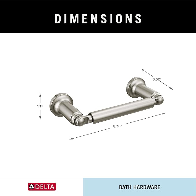 Delta Saylor (3-Pack) Toilet Paper Holder Stainless Steel Tissue Roll Holder for Bathroom Organization and Storage Pivoting Toilet Tissue Holder Wall Bathroom Accessories 73550-SS