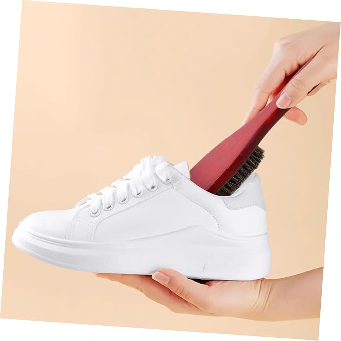 NOLITOY 3pcs Handle Horsehair Shoe Brush Cleaning Tool for Boot Care Efficient Polishing for Footwear