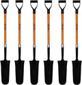 Ashman Drain Spade Shovel (Pack of 6) - 48-Inch Long D Handle Spade - Heavy Duty Handle with Thick Metal Blade - Premium Quality Orange Multi Purpose Shovel.