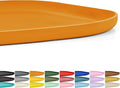 SMILOOL Waterproof Silicone Pet Food Mat with Raised Edge for Dog & Cat | 12" x 12" Non-Slip Small Pet Feeding Mats with Lip for Food & Water Bowl, Food Grade, Easy Cleaning, Orange