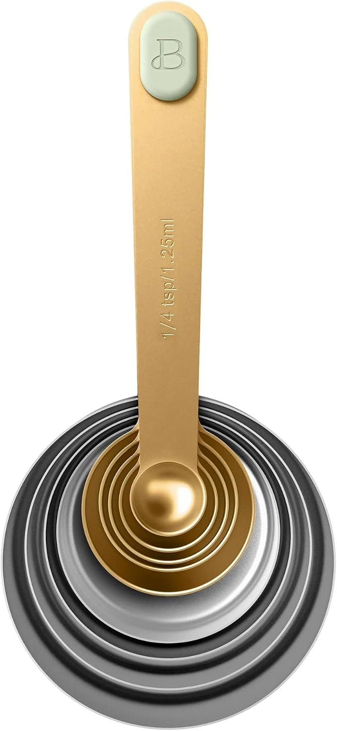 14 Piece Mixing Bowl and Measuring Set, Nesting Kitchen Prep Set with Measuring Cups Spoons Whisk Spatula, BPA Free Dishwasher Safe Baking Set (Sage Green)