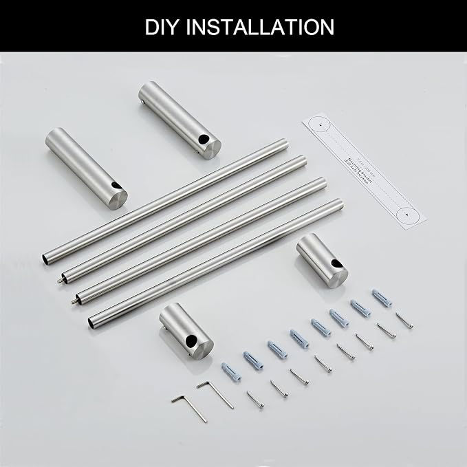 Towel Racks for Bathroom, NEWRAIN 30 inch Double Bath Towel Bar Wall Mounted, Stainless Steel Kitchen Towel Holder, Brushed Nickel Towel Rod Towel Rail Hange