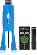 Cork Pops Legacy Wine Opener Built-in 4-Blade Foil Cutter Safe Cork Removal, Effortless Push Button Use, Needle Guard for Safety, Low-Pressure Cartridge Opens Up To 60 (Blue, With 3 Cartridges)