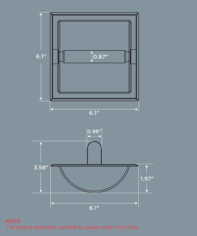 FORIOUS Recessed Toilet Paper Holder, Stainless Steel Durable Tissue Roll Holder Wall Mount for Bathroom Space Saving Design with Mounting Bracket, Wall Square Toilet Paper Dispenser, Black&Gold