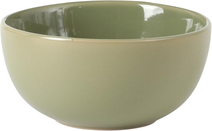 Gibson Home Rockaway 12 Piece Plates and Bowls Matte Outside/Shiny Inside Glaze Service for 4 Dinnerware Set - Green - Dishwasher and Microwave Safe