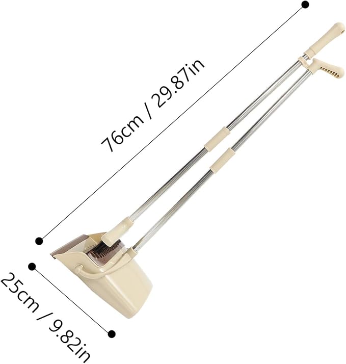 Wakauto 1set Broom and Dustpan Kit Cleaning Tool for Hair Removal for Indoor and Outdoor Use Fits Tight Spaces