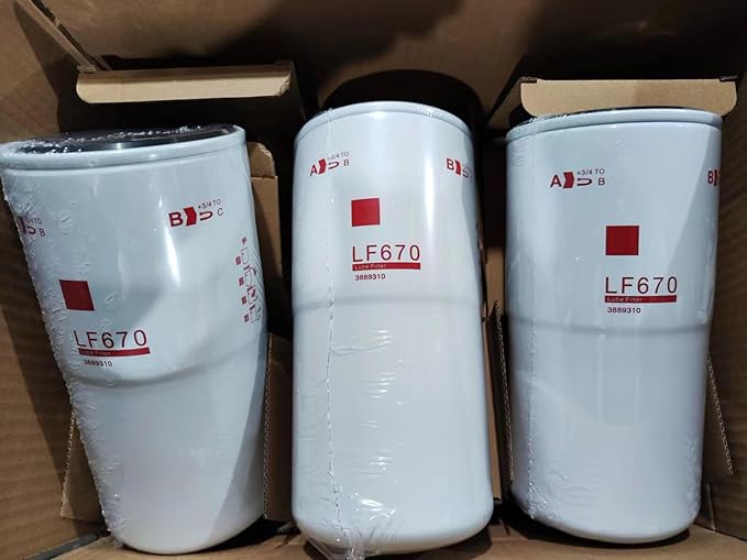 6/PACK LF670 Rotary Oil Filter Compatible with Cummins QSK60-GS3 KTA50 K50 QST30 SERIES KTA50-C QST30-G2 NTC SERIES Engine.