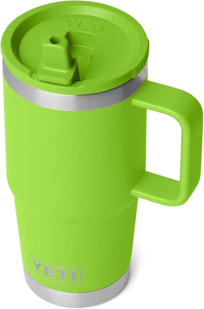 YETI Rambler 20 oz Travel Mug with Flip Straw Lid – Stainless Steel, Vacuum Insulated, Leakproof, Cup Holder Friendly, Venom