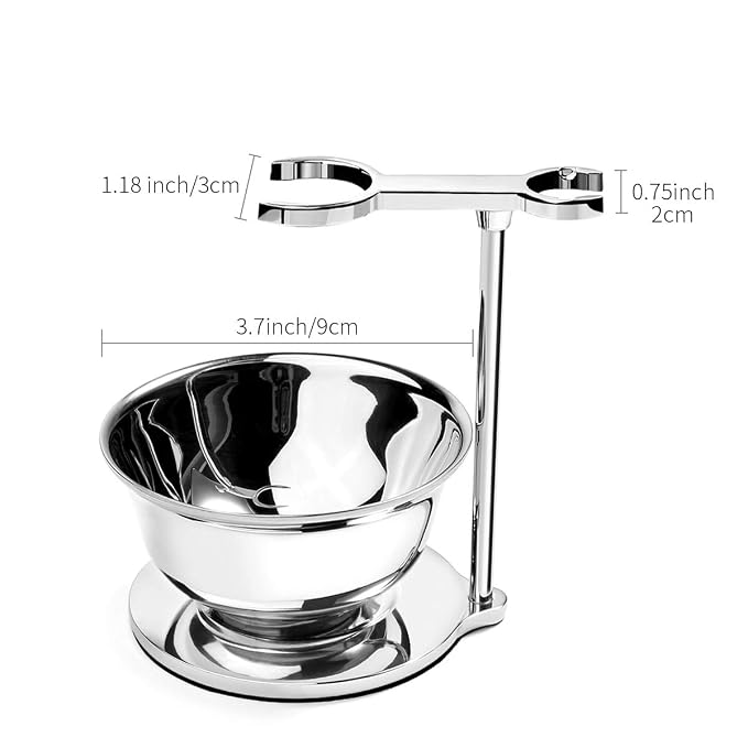 GRUTTI Luxury Shaving Razor & Brush Stand with Soap Bowl, Compatible with Manual & Gillette Razors - Organized Storage
