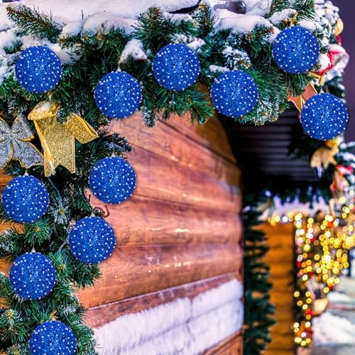 Lyrow 24 Pcs 4" Christmas Ball, Blue