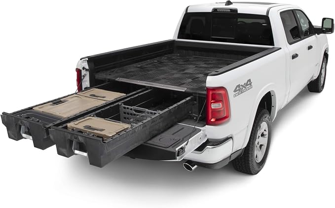 DECKED Truck Bed Storage System Includes System Accessories | Compatible with RAM 1500 (2019-Current New Body Style/Redesigned DT) 6'4" Bed