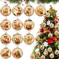 Outus 16 Pcs Christmas Tree Ball Ornaments Vintage Christmas Reindeer Decorations for Tree Colorful Xmas Decorative Hanging Ornaments for Farmhouse Home Fireplace Decoration Holiday Party Favors