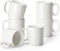 vancasso Porcelain Coffee Mugs Set of 6, 16 oz Coffee Cups for Latte, Cappuccino, Tea & Hot Cocoa, Modern Minimalist Mug Set for Home & Office, Microwave & Dishwasher Safe, White