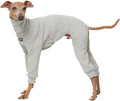 D Doggy Star Italian Greyhound Clothes, Brushed Fleece Turtleneck All in One, Stretchy and Cozy (2XL,Brshd FLC Grey)