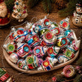 40Pcs Vintage Christmas Mini Glass Ornaments Bulk Reflector Ball