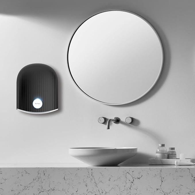 Commercial Hand Dryer Bathroom 110V Compact Electric Hand Dryers for Bathrooms Commercial High Speed Plug in Hand Dryers Home LED Work Light and Low Noise Black