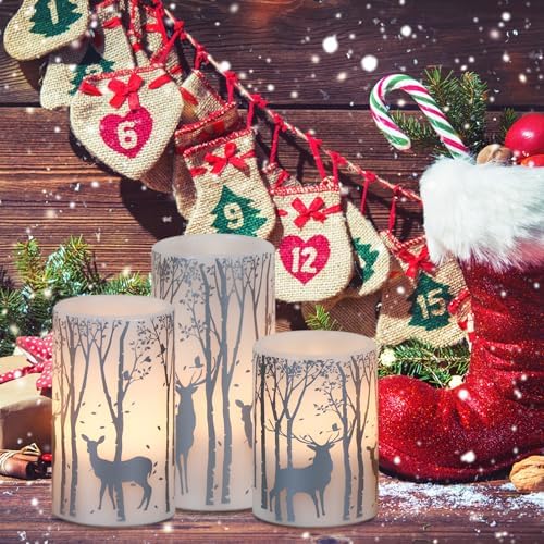 Silver Deer Flameless Candles Battery Operated with 6 Hour Timer