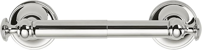 khtumeware Double Post Toilet Paper Holder Vibrant Polished Nickel Tissue Roll Holder for Bathroom Organization and Storage Single Double Toilet Tissue Holder Wall Bathroom Accessories (1-Pack)