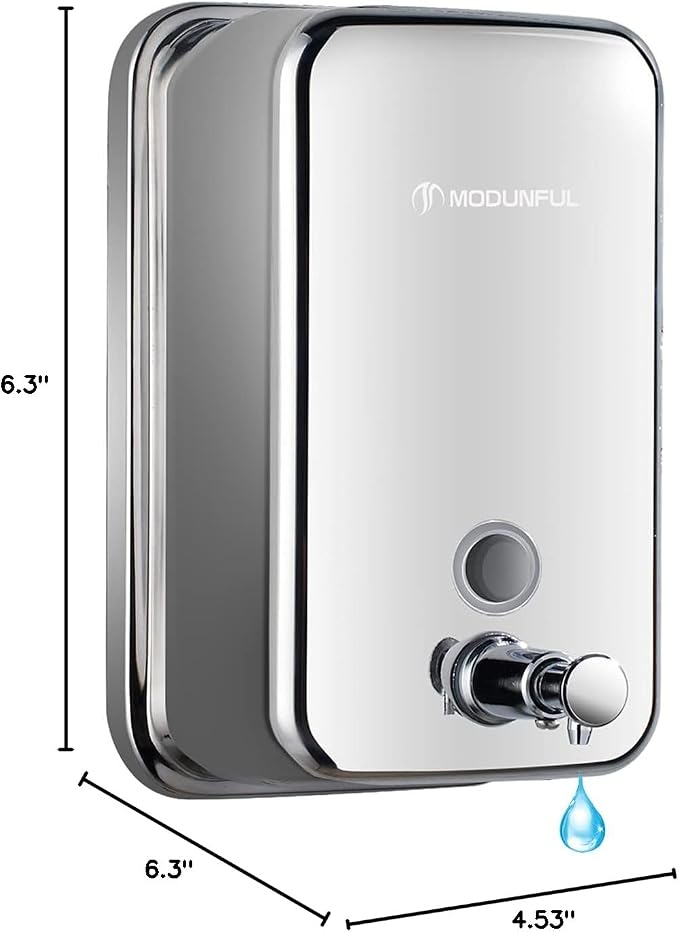 Stainless Steel Soap Dispenser for Home – 16.9oz Wall Mount, Anti-Leak Pump, Brushed Nickel Finish, Space-Saving Design for Kitchen & Bathroom
