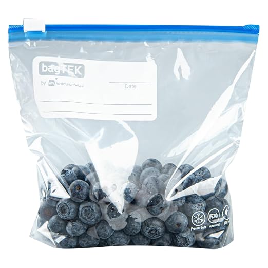 Restaurantware-Bag Tek 1 Pint Freezer Slider Bags, 1000 Disposable Zipper Pouch Bags - Slide Zipper, Expandable Bottom, Clear Plastic Freezer Bag, With Write-On-Label, For Food Storage