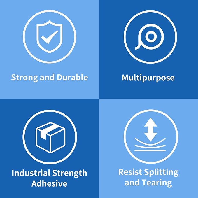 JARLINK Clear Packing Tape (6 Rolls), Heavy Duty Packaging Tape for Shipping Packaging Moving Sealing, 2.7mil Thick, 1.88 inches Wide, 60 Yards Per Roll, 360 Total Yards | 2.7mil Thick and 1.88" Wide. 60 Yards per Roll, 360 Total Yards. Moving Supplies...