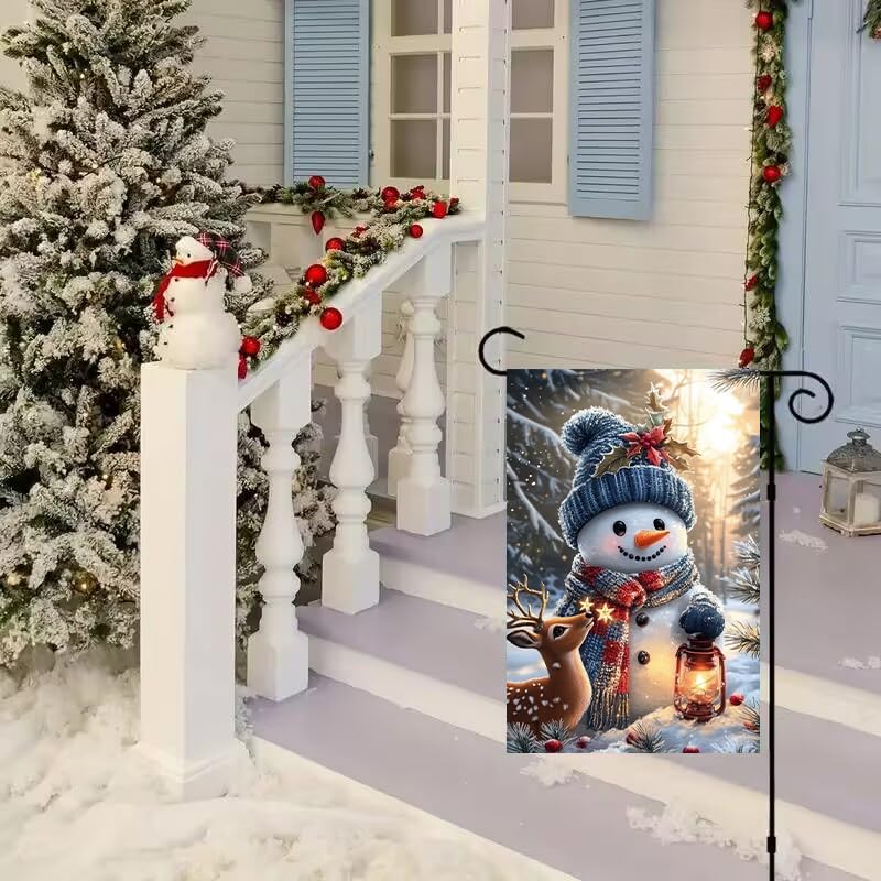 Winter Christmas Garden Flag 12x18 Double Sided for Outside